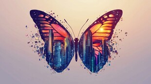 蝶影幻城 梦幻交融的城市风景