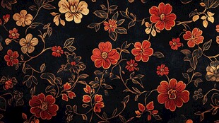 复古繁花锦缎图案