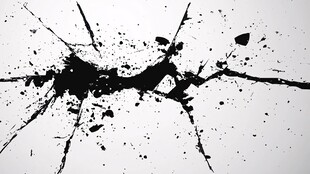 墨渍飞溅抽象艺术画面