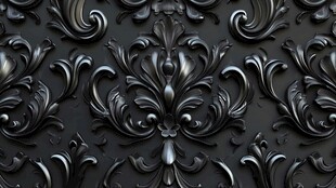 黑色奢华欧式花纹背景图