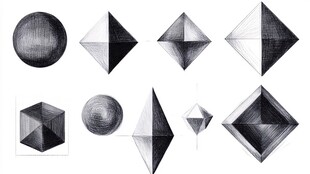 素描几何形体展示