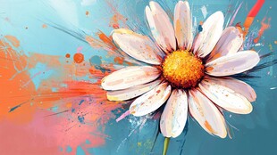 雏菊的缤纷艺术绽放