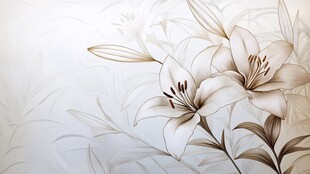 淡雅百合花壁纸图案