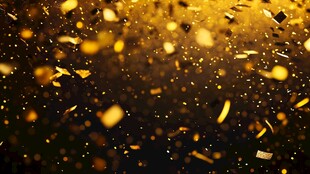 金色庆典彩屑飞舞画面