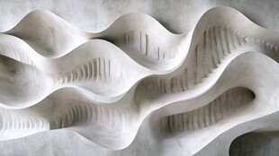 波浪形水泥墙面纹理设计