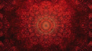 红色绚丽曼陀罗花纹背景