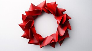红色折纸环形艺术装饰
