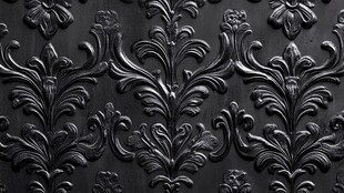 黑色复古花纹浮雕装饰图案