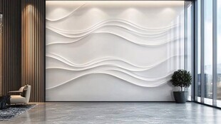 现代简约风波浪纹理背景墙