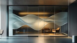 现代办公室玻璃墙艺术设计