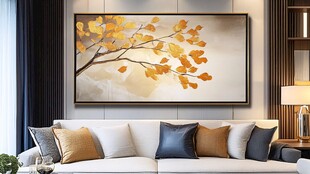 客厅中的秋意装饰画
