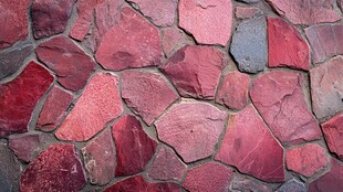 红色拼贴石墙面纹理