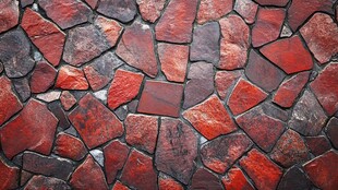 红色碎拼石地面纹理