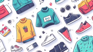 时尚服饰与鞋类插画集合