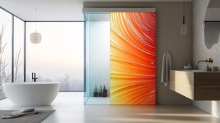 绚丽彩玻装点现代浴室空间