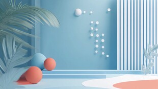 清新蓝调室内场景布置