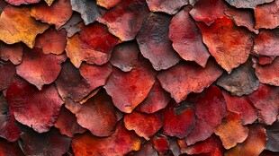 秋日斑斓红叶纹理特写