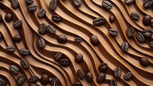 巧克力上散落的咖啡豆