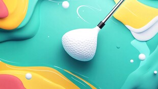 多彩背景下的高尔夫球杆