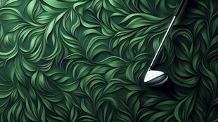 绿茵上的高尔夫球杆