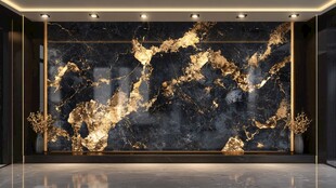 奢华黑金大理石艺术背景墙