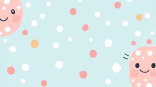可爱波点卡通图案背景