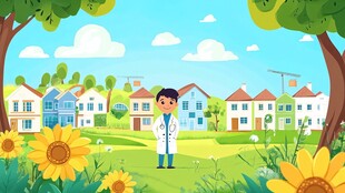 医生于田园社区间的美好画面