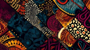 非洲风多彩几何图案纹理