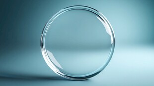 透明玻璃圆环特写