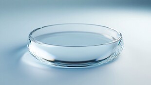 透明玻璃培养皿特写