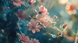 粉色花卉绽放的美丽瞬间