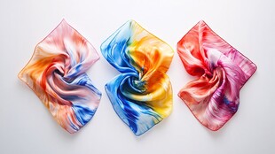 多彩丝巾展现绚丽色彩