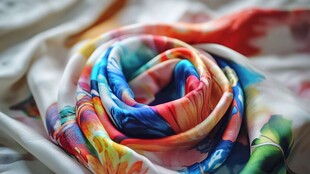 绚丽多彩的艺术印花丝巾