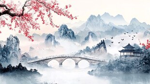 水墨山水间的诗意风景