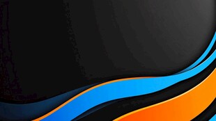 黑底蓝橙动感波浪背景图