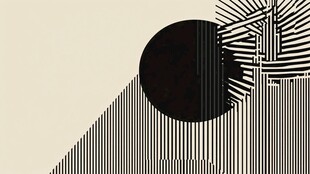 黑白几何抽象艺术图案