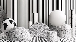 黑白几何物体的创意组合