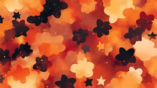 梦幻橙云星夜背景图