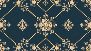 深蓝底金色雪花几何图案