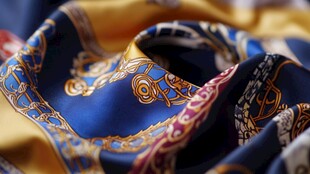 华丽复古风丝巾细节展示