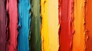 多彩颜料笔触纹理特写