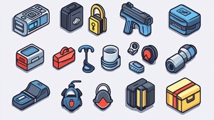 多样安全与防护设备图标