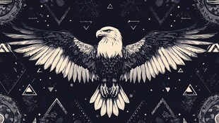 展翅雄鹰 神秘几何背景图腾