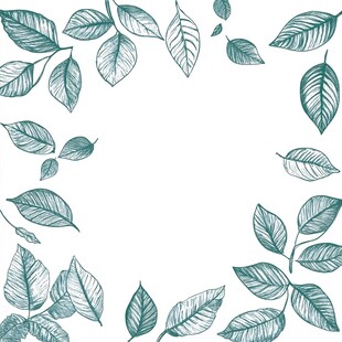 手绘绿叶边框装饰图案