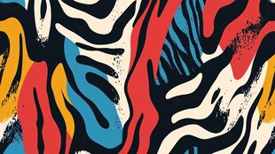 彩色斑马纹抽象艺术图案