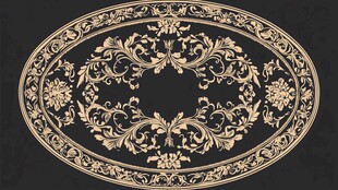 欧式椭圆精美花纹图案