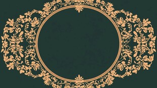 复古金色花纹圆形装饰框