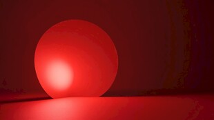 红色发光圆球特写