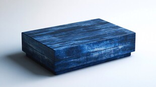 蓝色纹理精致长方体盒子