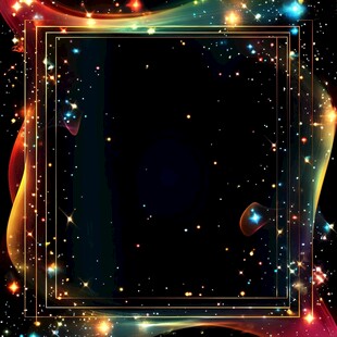 梦幻炫彩星空边框背景图
